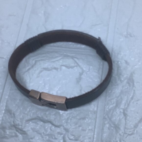 Stainless Steel Leather Bracelet Men's Leather Rope Wrist Bracelet - Picture 5 of 6